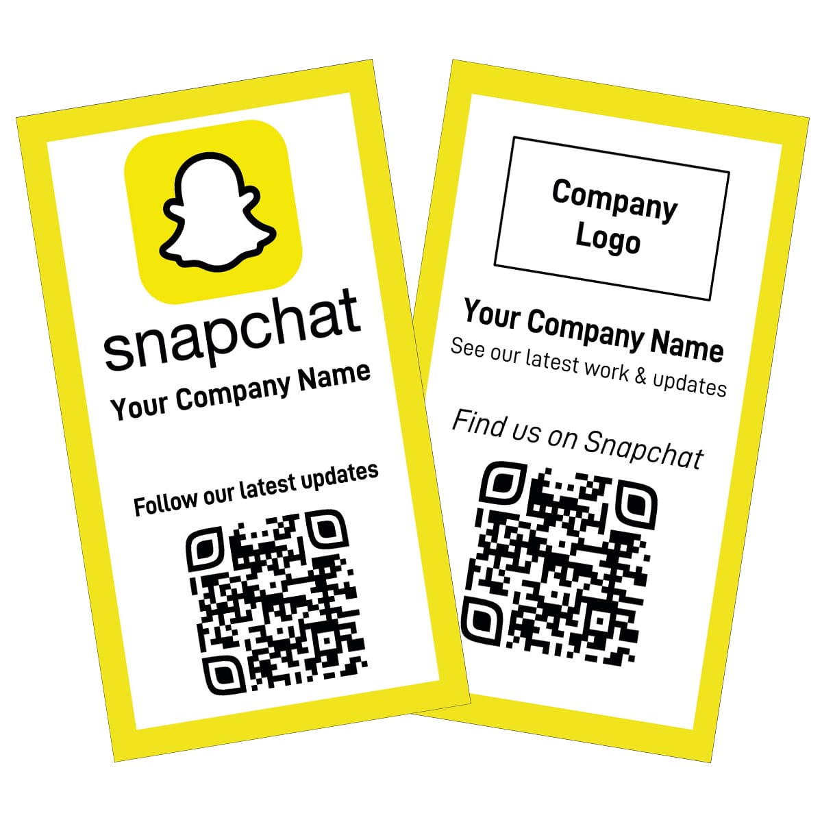 Snapchat Social Media QR Code card