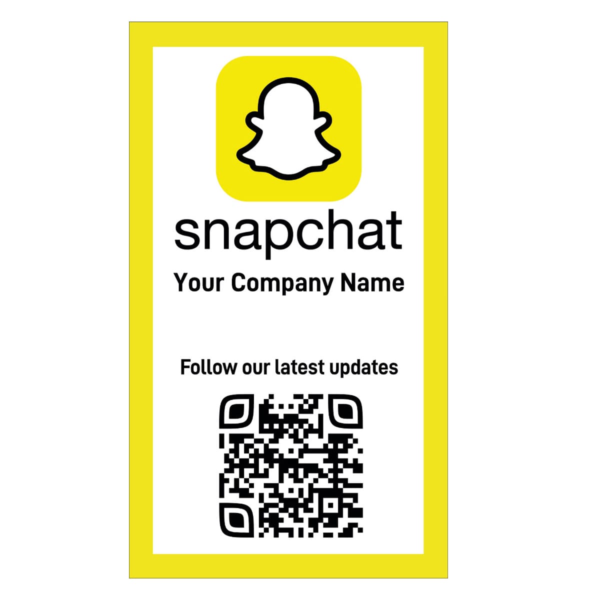 Snapchat Social Media QR Code Card back